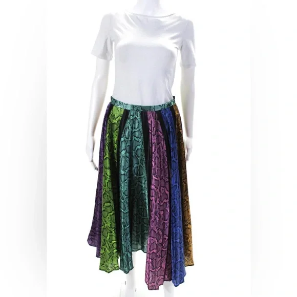DELFI Collective Womens Multicolored Colorblock Snake Clara RARE Skirt Size XS - Picture 4 of 9